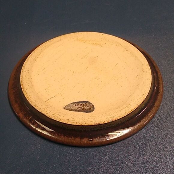 Vibrant Blue and Gold Handcrafted Stoneware Berry Bowl from Blanket Creek - Picture 5 of 8